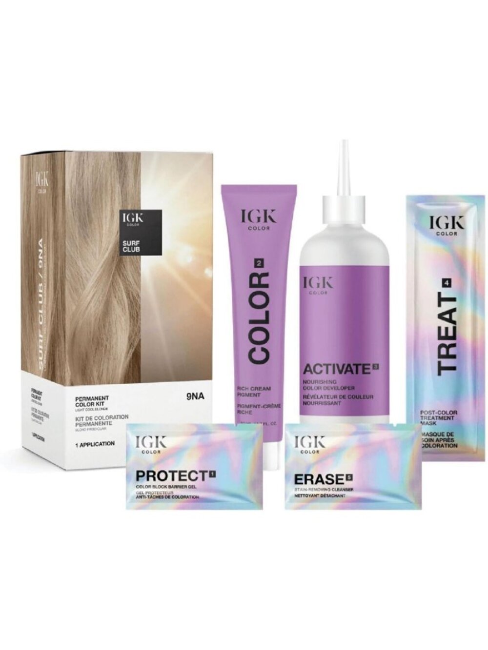 Blonde Permanent Hair Dye Kit - 100% Gray Coverage, Vibrant Color, Easy